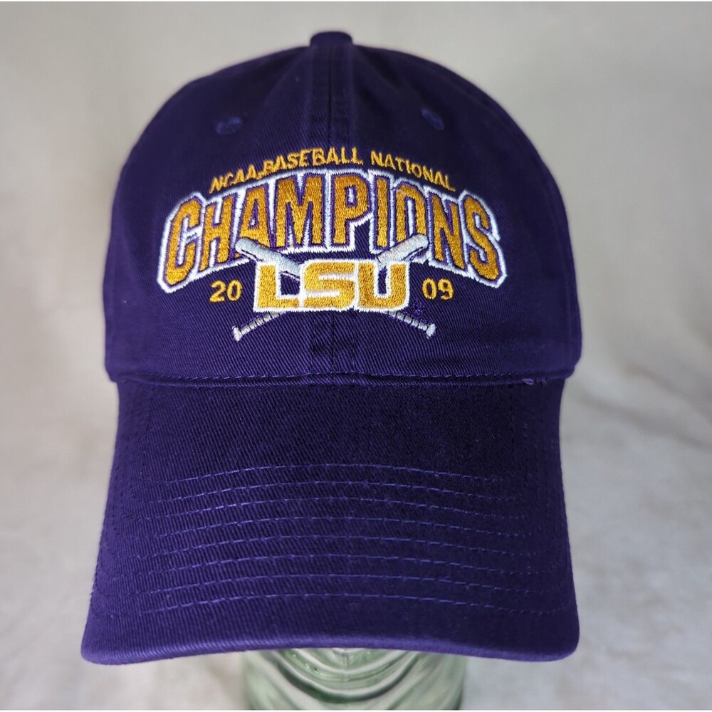 LSU Tigers Hat 2009 NCAA Baseball National Champions Strap Back Purple Legacy